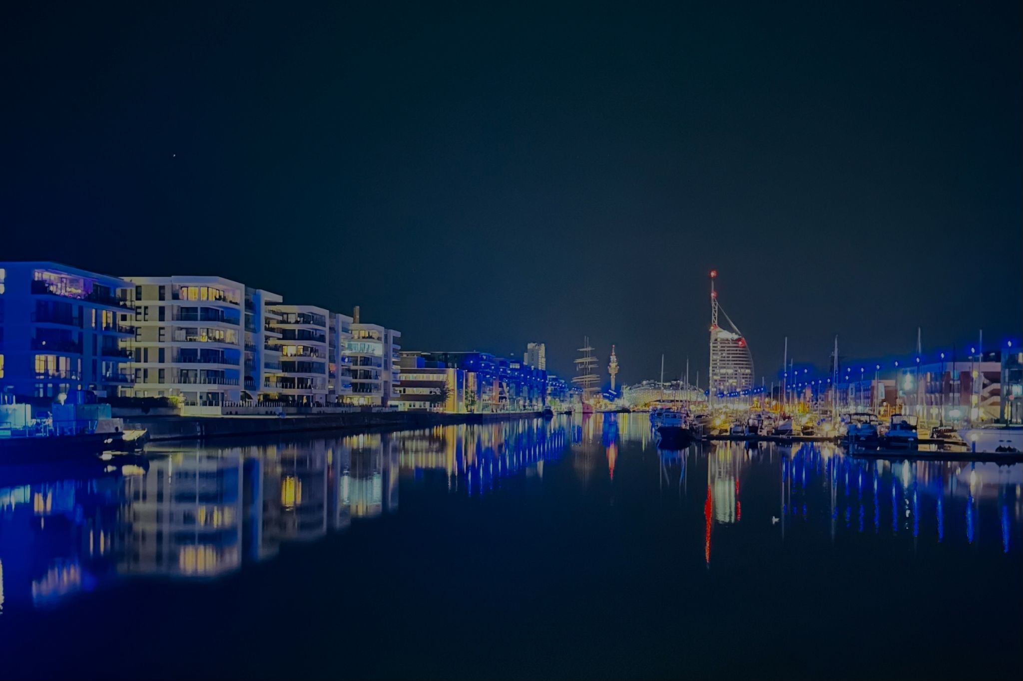 Bremerhaven bei Nacht